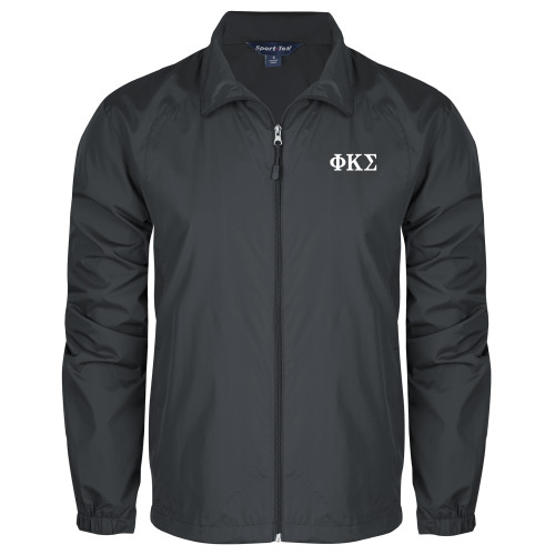 Charcoal Full Zip Wind Jacket-Phi Kappa Sigma Greek
