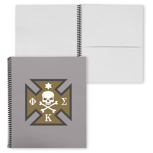 College Spiral Notebook w/Black Coil-Maltese Cross, Add PMS Background Color 4283.