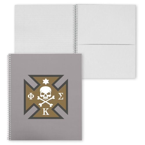 College Spiral Notebook w/Clear Coil-Maltese Cross, Add PMS Background Color 4283.