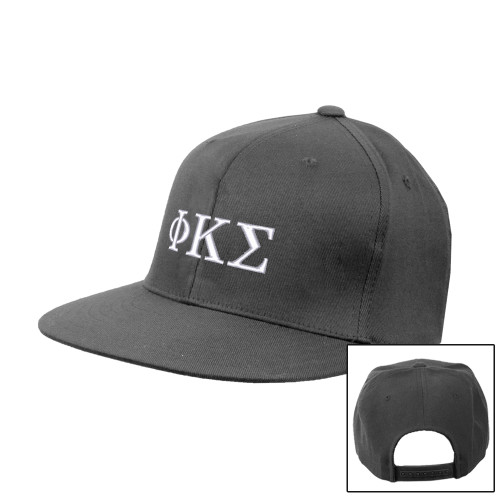 Charcoal Flat Bill Snapback Hat-Phi Kappa Sigma Greek