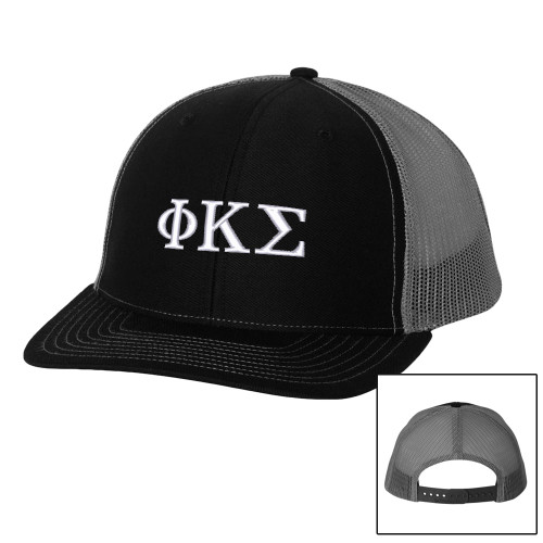  Richardson Black/Charcoal Trucker Hat - Phi Kappa Sigma Greek