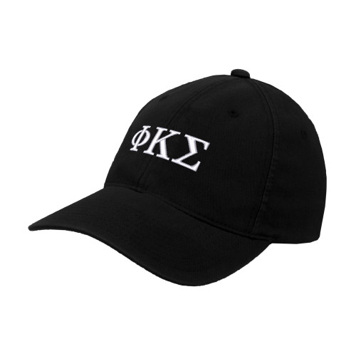 Black Flexfit Structured Low Profile Hat-Phi Kappa Sigma Greek