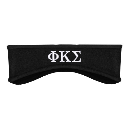 Black Stretch Fleece Headband-Phi Kappa Sigma Greek