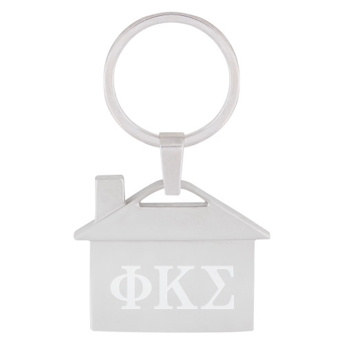 Silver Home Sweet Home Key Holder-Phi Kappa Sigma Greek Engraved