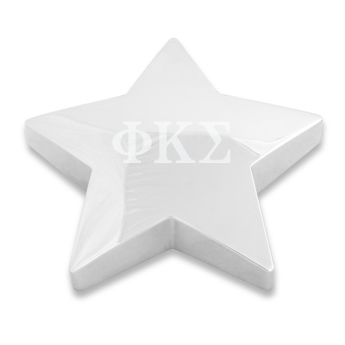 Silver Star Paperweight-Phi Kappa Sigma Greek Engraved