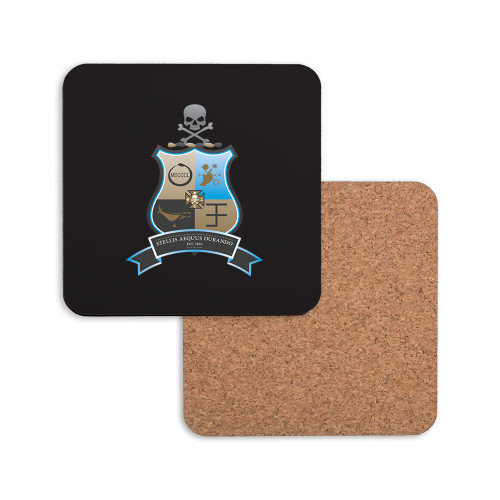 Hardboard Coaster w/Cork Backing-PKS Crest