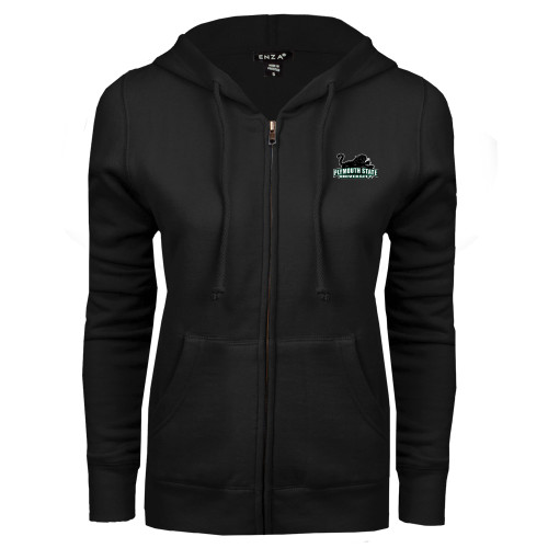 Plymouth State ENZA Womens Black Fleece Full Zip Hoodie