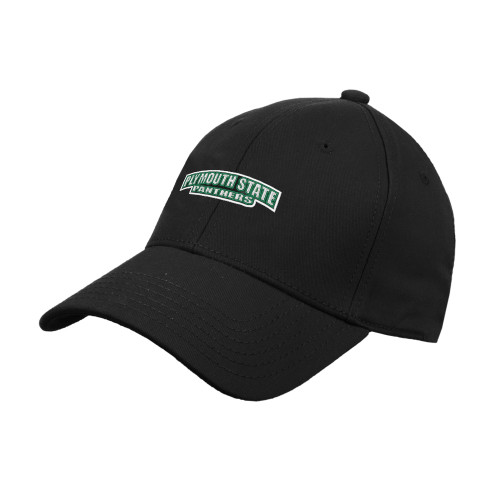 Plymouth State Black Structured Adjustable Pro Style Hat