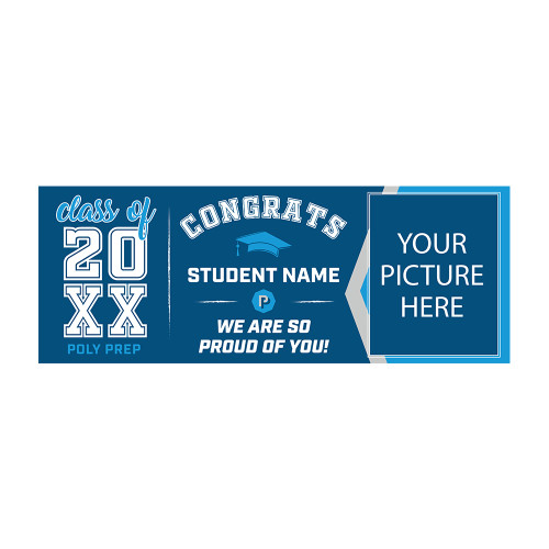  Personalized 3 x 8 Graduation Banner - Congrats Personalized Banner