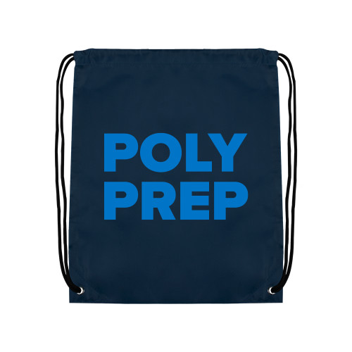  Navy Drawstring Backpack - Poly Prep Stacked