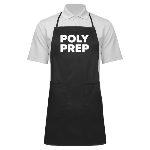  Full Length Black Apron - Poly Prep Stacked