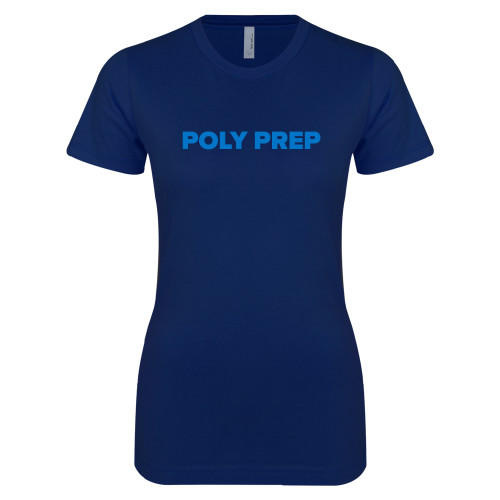  Next Level Womens Navy Boyfriend Tee - Poly Prep
