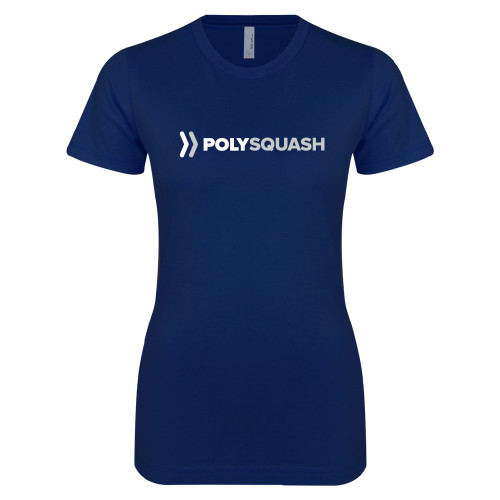  Next Level Womens Navy Boyfriend Tee - Squash