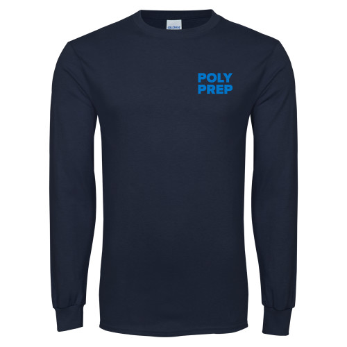  Navy Long Sleeve T-Shirt - Poly Prep Stacked