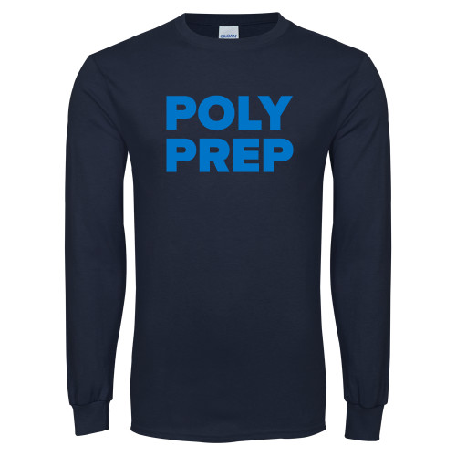  Navy Long Sleeve T-Shirt - Poly Prep Stacked