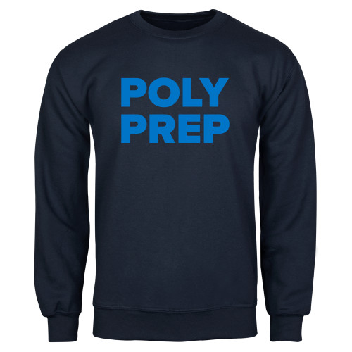  Navy Fleece Crew - Poly Prep Stacked