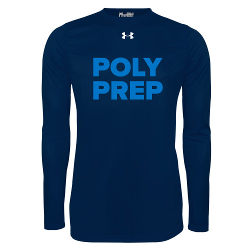  Under Armour Navy Long Sleeve Tech Tee - Poly Prep Stacked