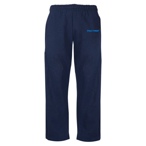  Navy Fleece Open Bottom Pant - Poly Prep