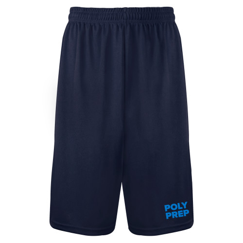  Navy Performance Classic 9 Inch Short - Poly Prep Stacked