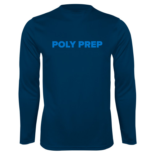  Navy Performance Long Sleeve Shirt - Poly Prep