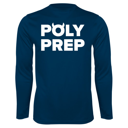  Navy Performance Long Sleeve Shirt - Poly Prep