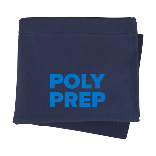  Navy Sweatshirt Blanket - Poly Prep Stacked