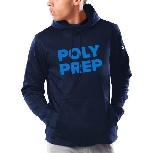  Under Armour Navy Armour Fleece Hoodie - Poly Prep Stacked