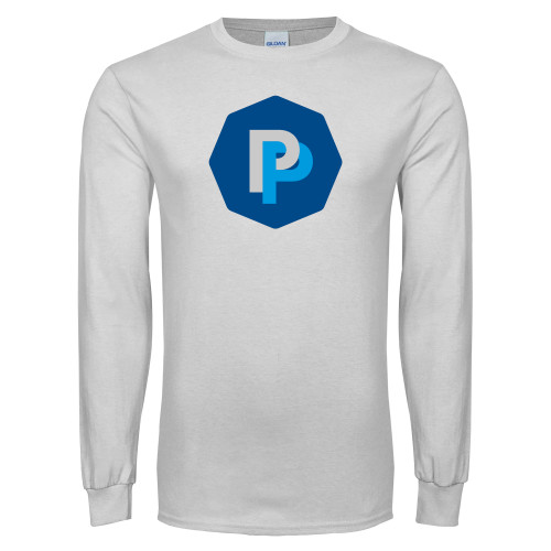  White Long Sleeve T Shirt - PP in Badge