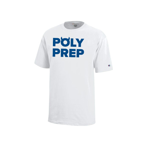  Champion Youth White Short Sleeve Tee - Poly Prep