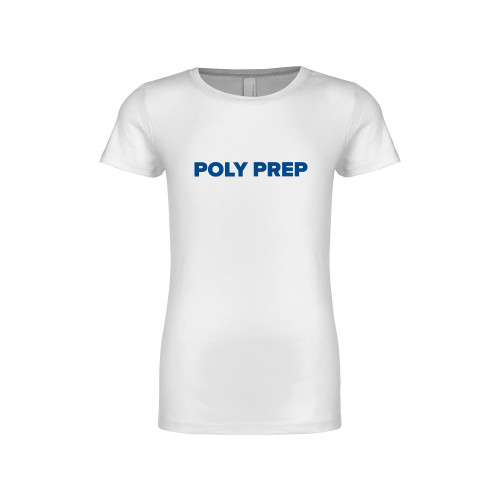  Next Level Girls White Fashion Fit T Shirt - Poly Prep