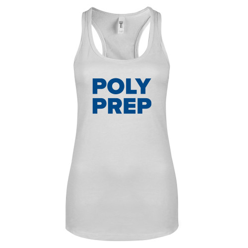  Next Level Racerback Tank White - Poly Prep Stacked