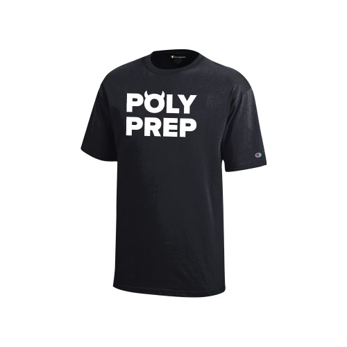  Champion Youth Black Short Sleeve Tee - Poly Prep