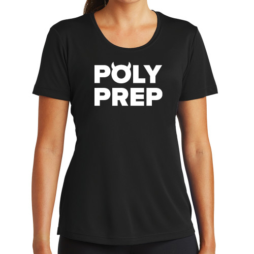  Womens Black Performance Tee - Poly Prep