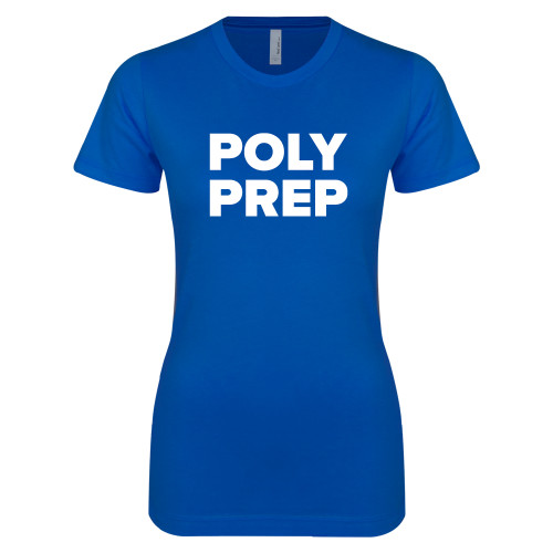  Next Level Womens Royal Boyfriend Tee - Poly Prep Stacked