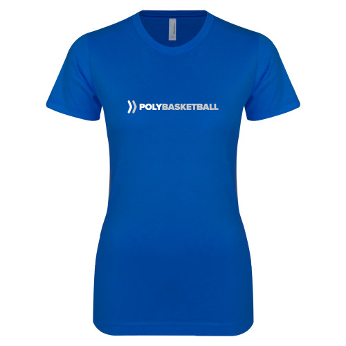  Next Level Womens Royal Boyfriend Tee - Basketball