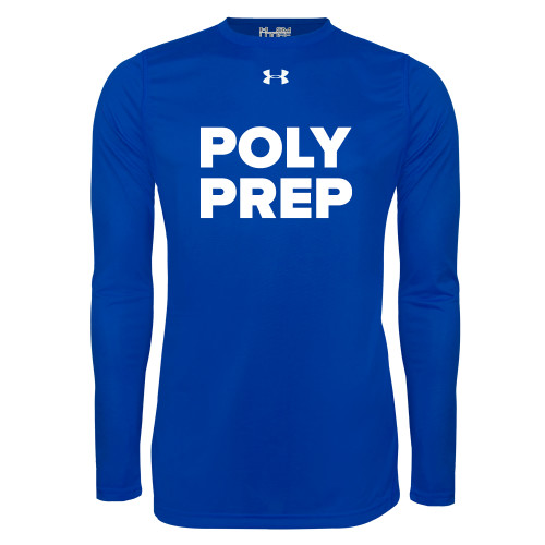  Under Armour Royal Long Sleeve Tech Tee - Poly Prep Stacked