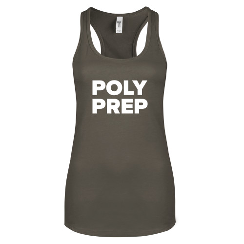  Next Level Womens Charcoal Racerback Tank - Poly Prep Stacked