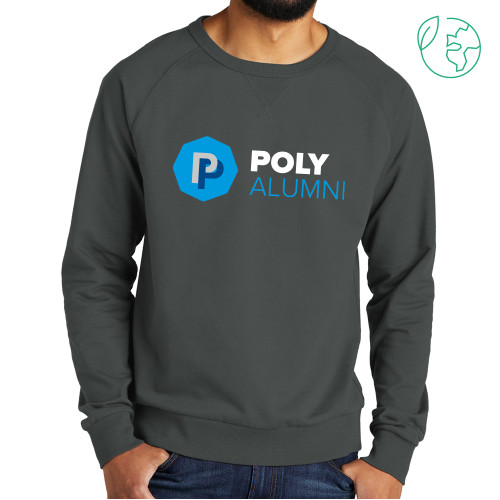  Allmade Dark Grey Organic French Terry Crewneck Sweatshirt - Poly Prep Stacked