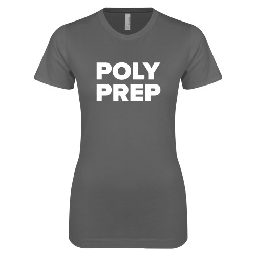  Next Level Womens Charcoal Boyfriend Tee - Poly Prep Stacked