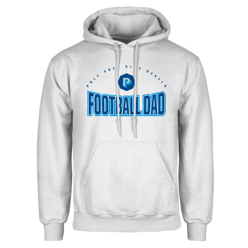  White Fleece Hoodie - Poly Prep Football Dad