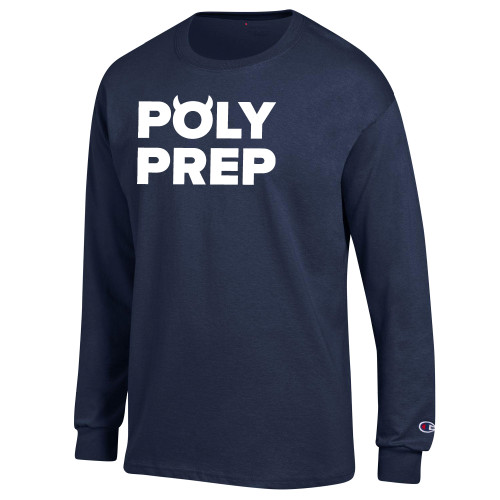  Champion Navy Long Sleeve T Shirt - Poly Prep