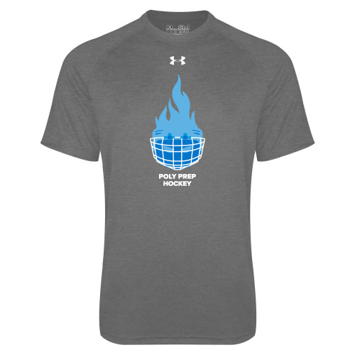  Under Armour Carbon Heather Tech Tee - Poly Prep Hockey UA