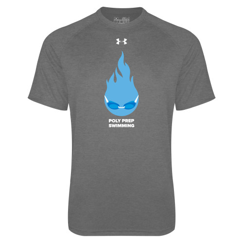  Under Armour Carbon Heather Tech Tee - Poly Prep Swimming UA