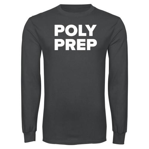  Charcoal Long Sleeve T Shirt - Poly Prep Stacked