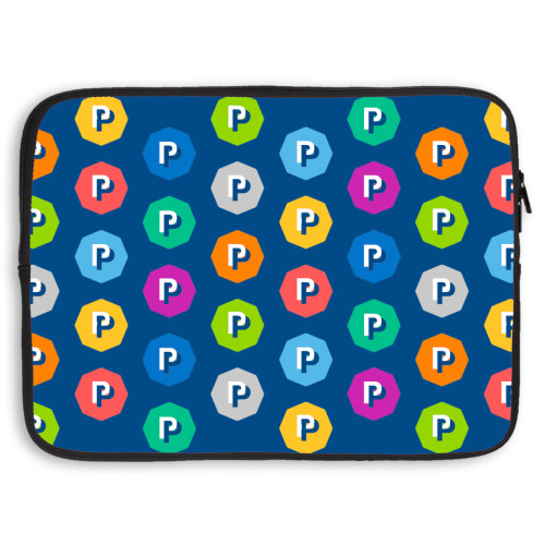  15 inch Neoprene Laptop Sleeve - Poly Prep Repeating Pattern