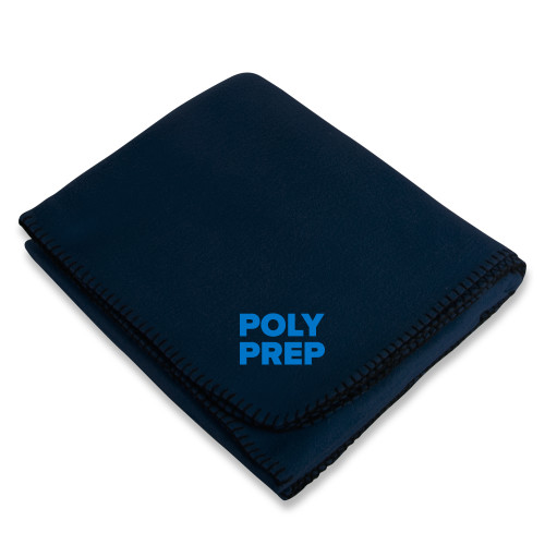  Navy Arctic Fleece Blanket - Poly Prep Stacked