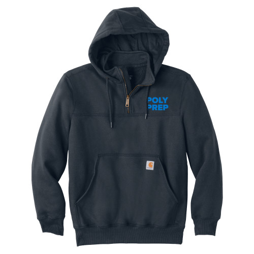  Carhartt Navy Rain Defender Paxton Hooded Zip Sweatshirt - Poly Prep Stacked