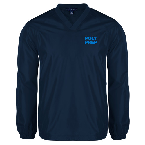  Navy V Neck Raglan Windshirt - Poly Prep Stacked