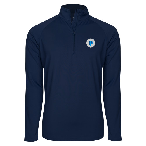  Sport Tek Navy Sport Wick Stretch 1/2 Zip Pullover - PP in Badge