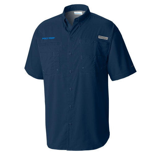  Columbia Navy Tamiami Performance Short Sleeve Shirt - Poly Prep